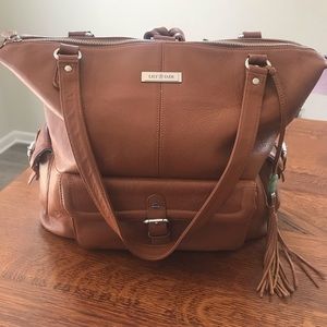 Lily jade diaper bag Meggan bag in camel as silver